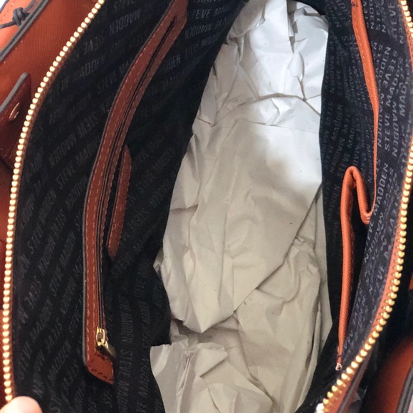 NWT• Steve Madden Cognac Handbag - Picture 7 of 8